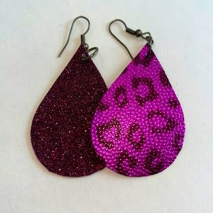 Reversible leather earrings